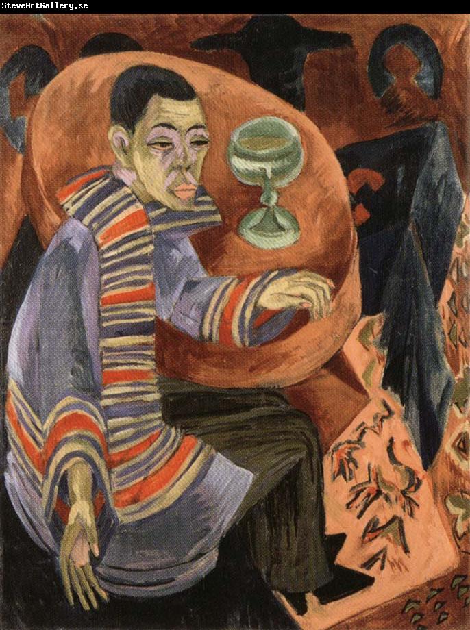 Ernst Ludwig Kirchner The Drinker or Self-Portrait as a Drunkard